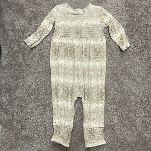 Kate Quinn Neutral Croc Smocked Jumpsuit